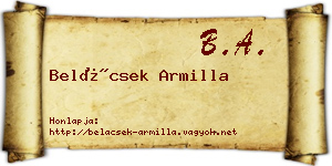 Belácsek Armilla névjegykártya